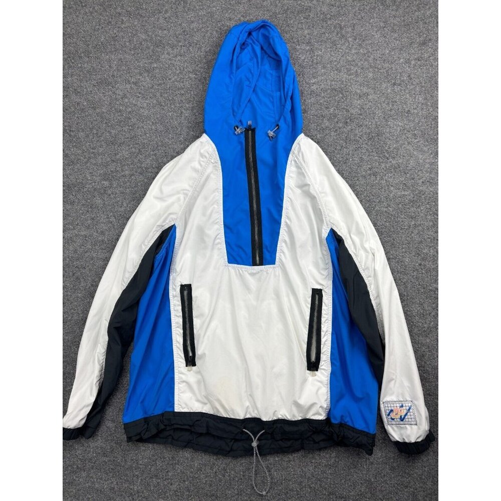 Nike Archive Windbreaker Jacket Women's Medium White‎ Blue 1/2 Zip AO4552-100
